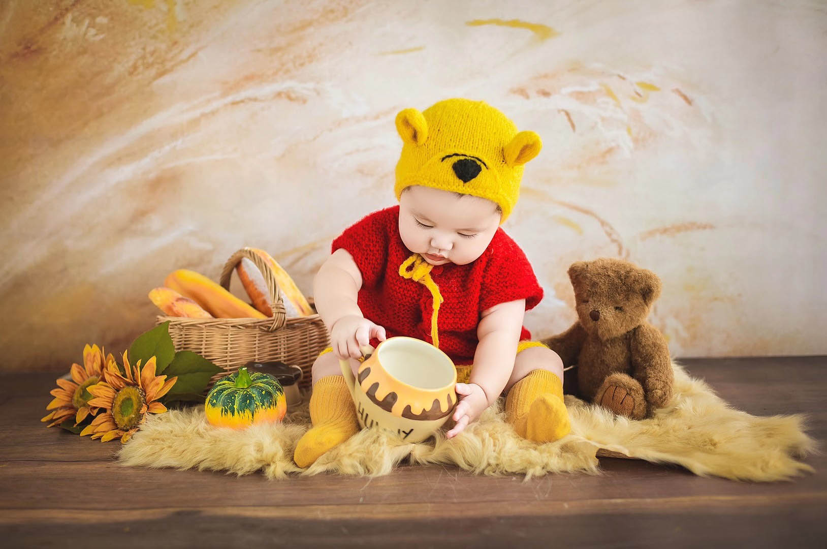 Avezano Golden Wheat Ears In Autumn Photography Backdrop-AVEZANO